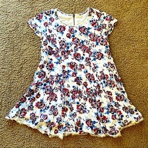 Urban Outfitters Silence + Noise Floral Rayon Mini Dress Round Neck S Frayed Hem